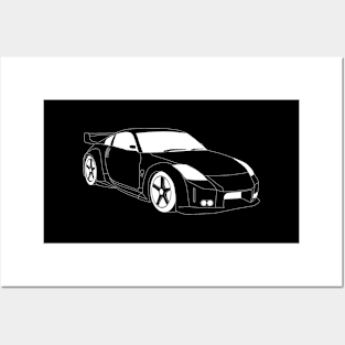 FF Nissan Fairlady White Outline Posters and Art